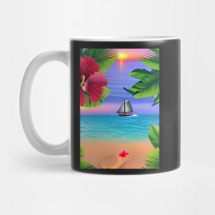 Tropical Sunset Beach Scene 2 Mug